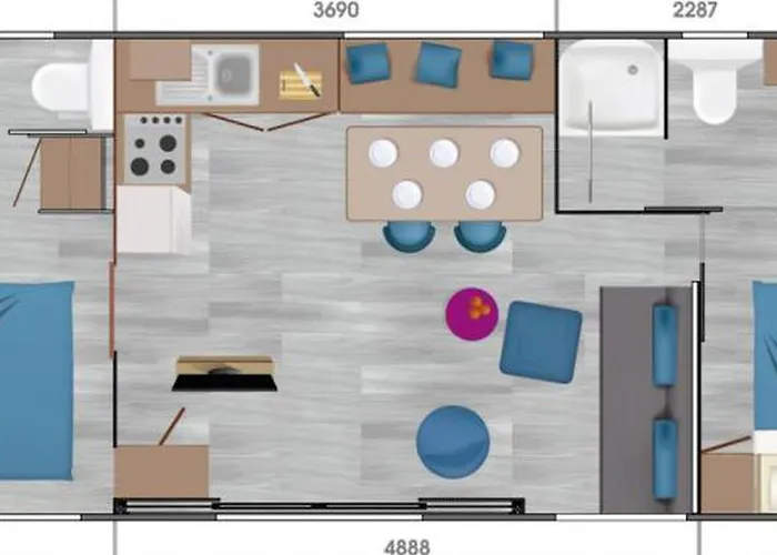 مكان تخييم Mobil-home Prestige Avec Terrasse Sur Pilotis - Api-1-52-1142 *